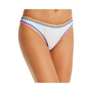 NWT Platinum Inspired by Solange Ferrarini Crochet Trim Scoop Bikini Bottom sz M